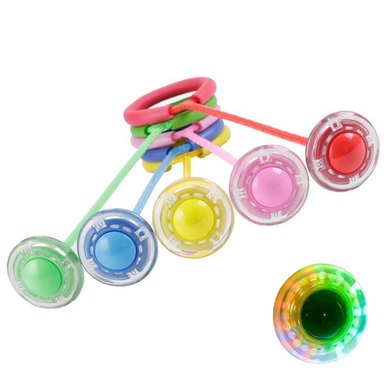 Jumping ball children's toy elastic flash jumping jumping ball rotating jump ring fitness weight loss single-leg kick ball