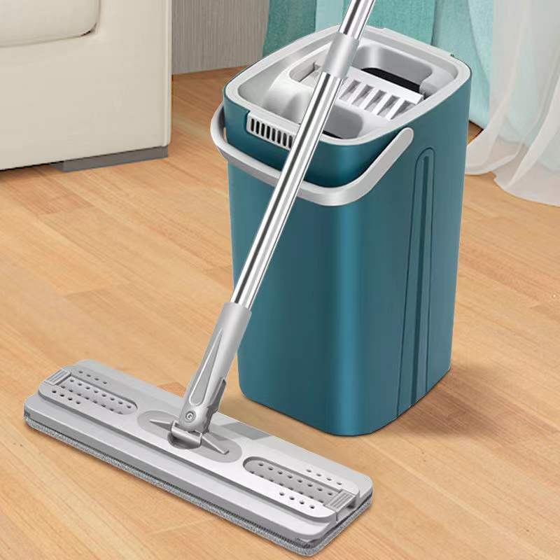 Thickened scraper mop bucket dry and wet separation flat mop free hand washing lazy household mop a mop artifact