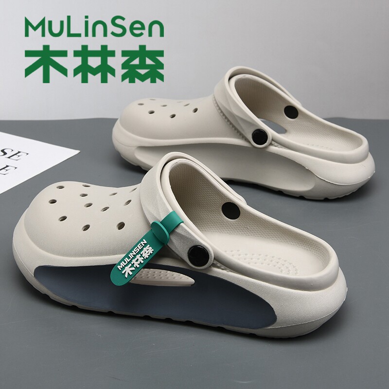 Giày Mulinsen Croc Nam Mùa Hè Áo Khoác Ngoài Bao Đầu Dép Đế Dày Thể Thao Giày Sandal Chống Trơn Trượt Giày Đi Biển dép y tế chống trượt