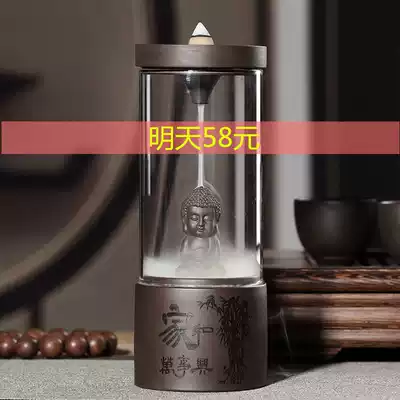 Bergamot incense burner purple sand back incense burner Zen Buddha's hand sandalwood stove home antique aromatherapy large Incense Road