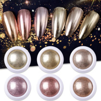 1 Box Metallic Glitter Nail Powder Champagne Rose Gold Metal