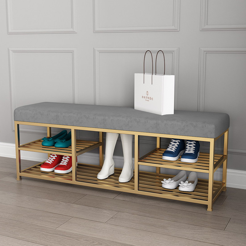 Light and luxurious style of shoes for home shoes Bench Doorway Wearing a shoe stool minimalist modern soft bag Cushion Strip Bench Test Bench