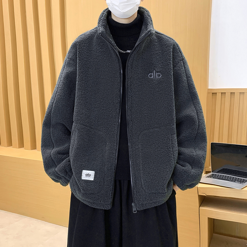 Lamb Wool Plush Jacket for Men, New Autumn and Winter Fleece Jacket, Trendy Brand, Thickened Fleece Top