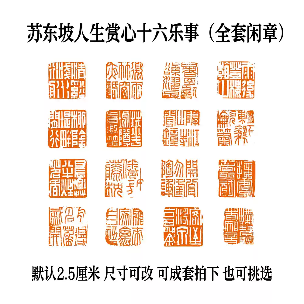 蘇東坡篆刻閒章現代仿古賞心十六樂書畫收藏印章文人印章