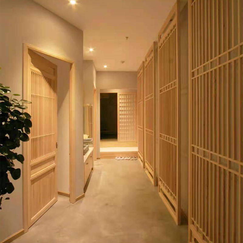 New Chinese wood grille imitation ancient solid wood door and window hollowed-out partition background wall screen Dongyangmu engraving custom decoration