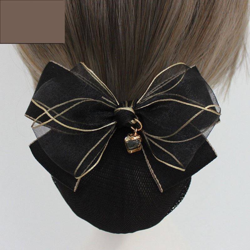 Head Flower 2022 New Superior Temperament Hotel Service Nurse Disc Head Mesh Pocket Sweet Hair Clip Butterfly Knot Lace Grip