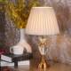 Modern Fashionable Crystal Table Lamp Bedroom Bedside Room Beige Pleated Fabric Decorative Lighting Beauty Salon Table Lamp