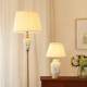 American-Style Ceramic Floor Lamp, Light Luxury, Suitable for Living Room, Bedroom, Study, with Remote Control, Storage, Coffee Table, Bedside, Chinese-Style Standing Floor Lamp