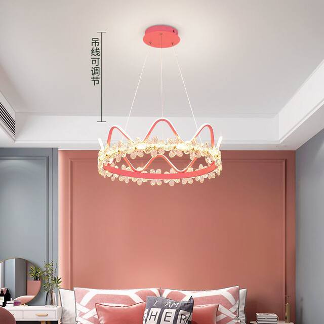 Light Luxury New Post-Modern Living Room Lighting Fixtures, Creative Girl Princess Children's Room Lamp, Crystal Crown Bedroom Chandelier