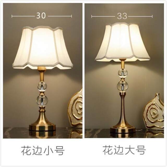 American-Style Imitation Copper Crystal Ceramic Soft Decoration Bedroom Bedside Table Lamp Modern Minimalist Living Room Home Cozy Bedside Lamp