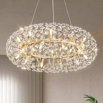 Dandelion Crystal Chandelier, Light Luxury Living Room Lamp, High-End Crystal Chandelier for Bedroom and Dining Room, Modern Creative Lighting for Clothing Stores