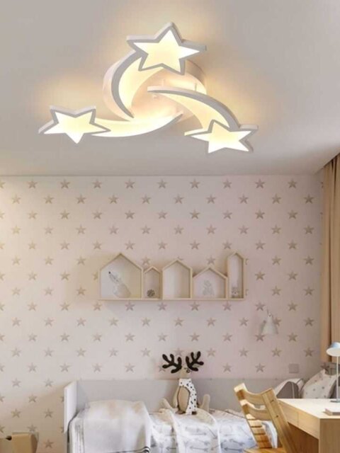 Modern Minimalist Household Led Ceiling Light, Meteor Living Room Light, Smart Voice-Controlled Children's Room Creative Bedroom Lighting