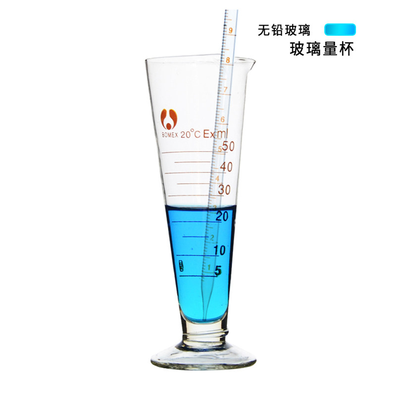 玻璃量杯刻度5/10/25/50/100/250/500/1000ml毫升三角锥形测量杯