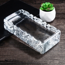 Ice crystal hot melt brick glass brick Transparent square glass side partition wall Ice crystal brick bar light transmission