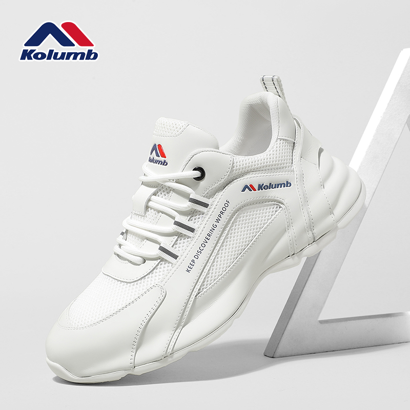 Kolumb Men's Shoes Summer New Men's Mesh Casual White Shoes Trendy Genuine Leather Breathable Sneakers Kolumb Men's Shoes Summer New Men's Mesh Casual White Shoes Trendy Genuine Leather Breathable Sneakers
