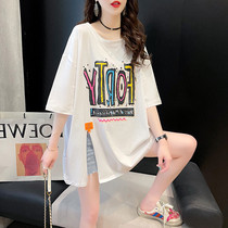 Boarder net red ins overfire short sleeve t-shirt woman 2022 new loose foreign air 100 hitch a lazy wind half sleeve blouse summer