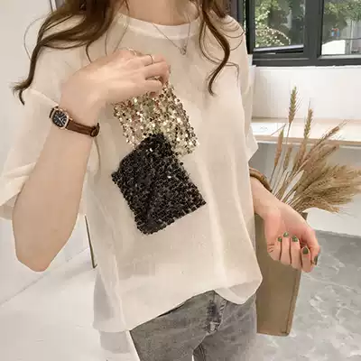 Tide brand 2021 summer new white T-shirt women's short sleeve Korean loose slim design niche half sleeve top ins ins