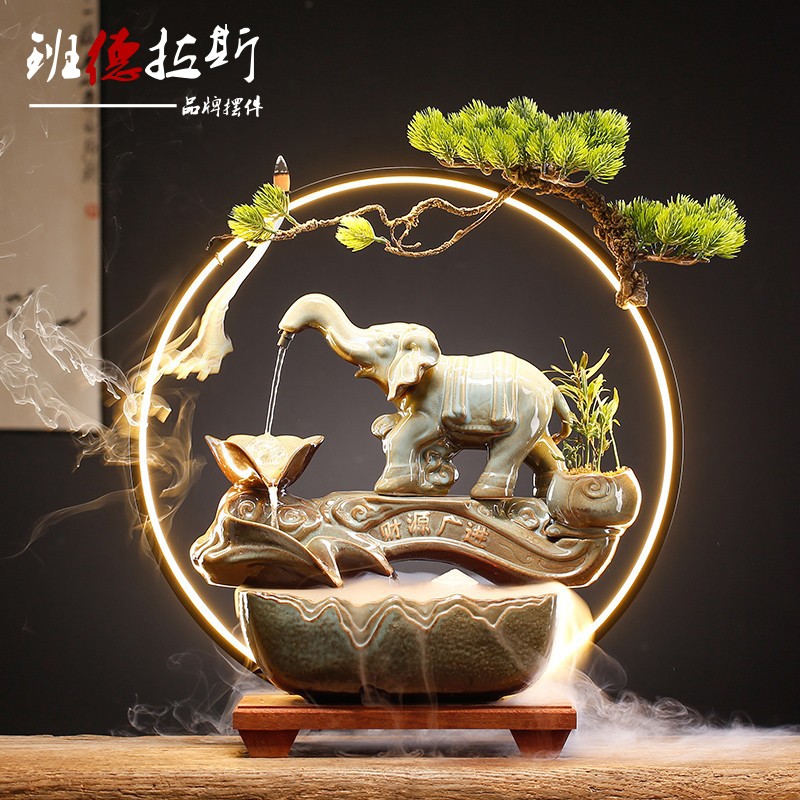 Creative Belt Light Flowing Water Swing Piece of Finance Cycle Water upscale Opening Gift Living-room Office Desktop Pendulum