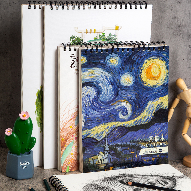 Hand-painted sketchbook blank sketchbook primary school students use drawing paper children's drawing book A4 paper drawing color pencil book 8K eight-open art student special beginner thickening cute small fresh kindergarten