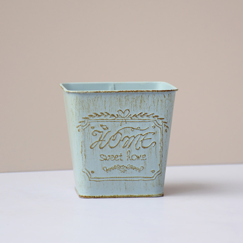 Malt Forest European antique metal square with porous pot balcony desktop vertical gardening