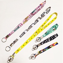 Key rope belt hanging neck hanging wrist anti-throwing cute cartoon key chain children student old man key ring keychain