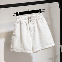 Korean white denim shorts womens summer New loose high waist Korean version of wide-legged thin Joker a tide