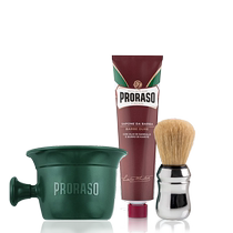 PRORASO Italian imported sandalwood shea butter mens shaving cream foaming dishwasher (three-piece set)