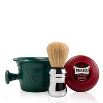 PRORASO Italian imported sandalwood shea butter mens shaving soap foaming dishwasher (three-piece set)