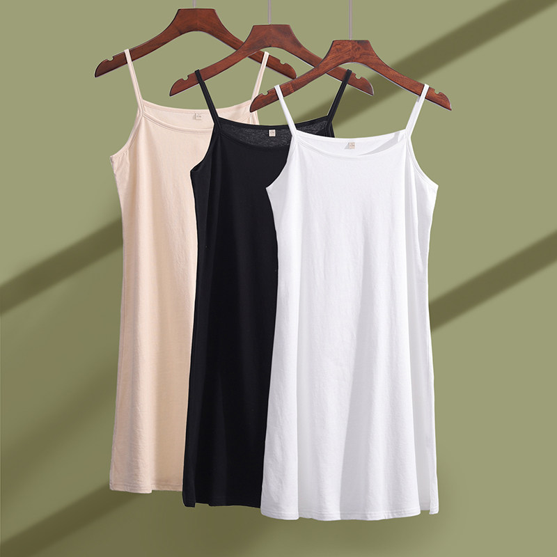 Pure cotton with a dress lined with skirt skirt skin color white anti-discharge anti-transparent