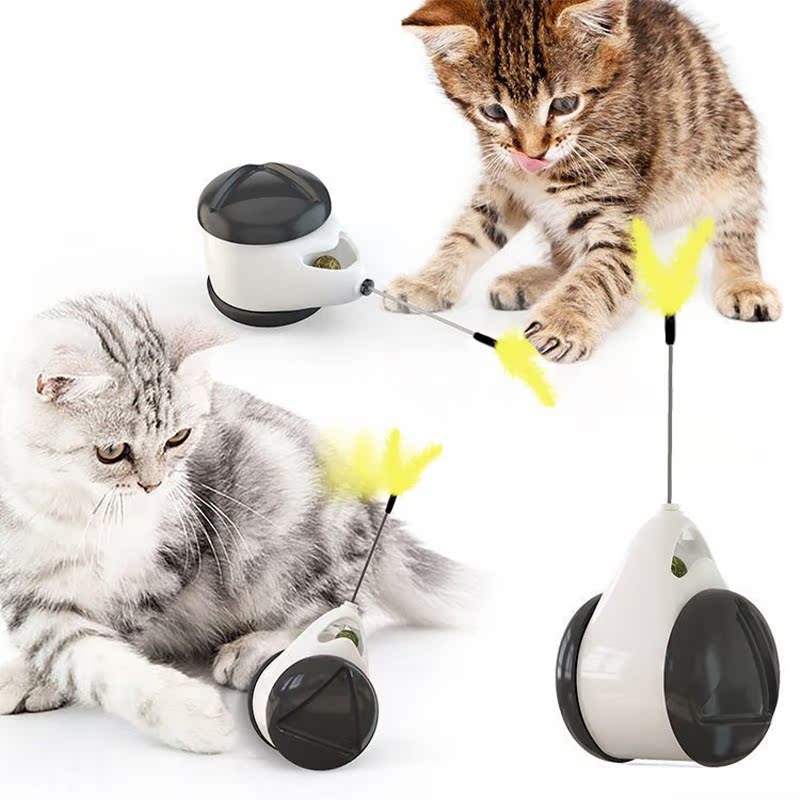 Net red cat balance car toy ball amusing cat feather