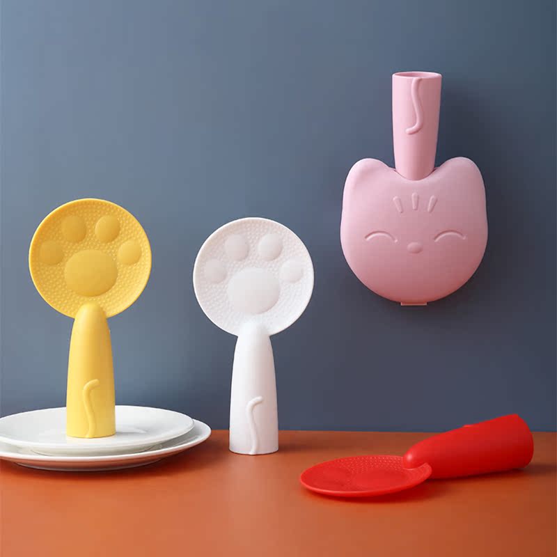 Creative Household Non-stick Upright Cute Cat Rice Spoon Multi-color Selection