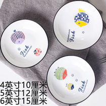 6-inch small plate Ceramic small plate Cartoon 6-inch snack plate household 5-inch plate spit bone slag plate salad