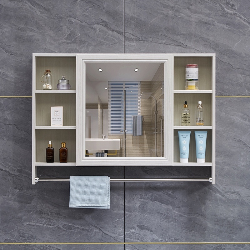 Mirror containing integrated hanging wall Dressing Room Washbasin HANGING WALL STORAGE NORDIC MIRROR CABINET WITH SHELF SIMPLE