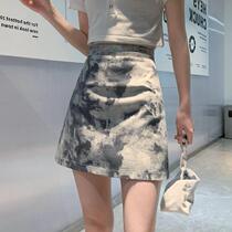 Zang Dye Short Skirt Half Body Skirt Woman Summer 2021 New Shade of Slim Ocean slim Waist A High Waist A-shaped Skirt Tide