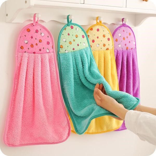 Kitchen hand towel hanging super absorbent coral velvet bathroom thickened hand towel dishcloth dishcloth
