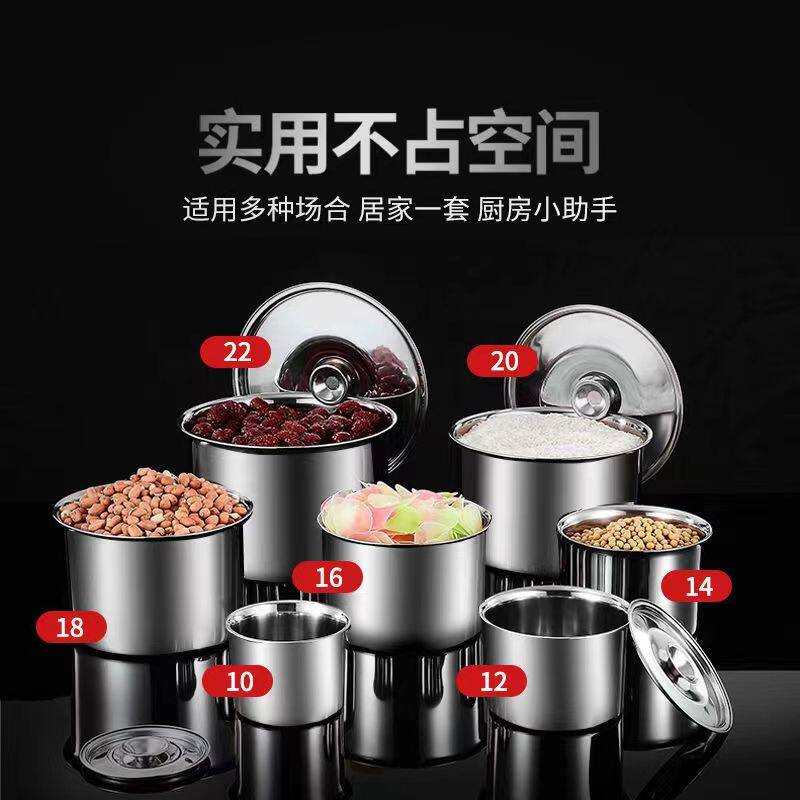 Stainless steel flavored seasoning tank seasoning jar Egg Flush with lid Taste Box Oil Basin With Lid Basin Round-Taobao