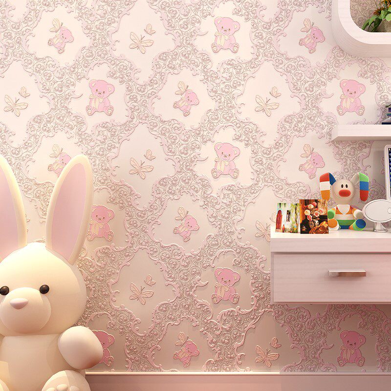 Wallpaper bedroom girl ins wind 2021 new self-adhesive room children's master bedroom self-adhesive warm European style