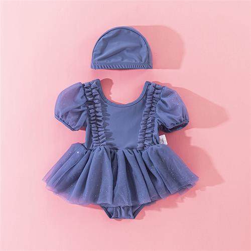 Girls Super Fairy Internet Celebrity Princess Style Swimsuit Baby 2023 New Swimsuit Baby 4 Children Ins One-piece Swimsuit