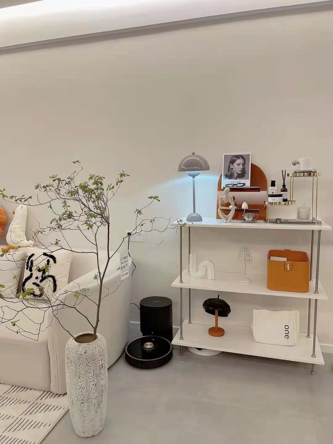 Nordic leaning against wall Shelf Floor Ins Wind Living Room Containing floor Dining Side Containing cabinet Accommodation Clothing Shop Brief