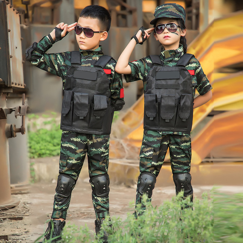 Children's camouflage uniform military training suit boys summer camp expansion training suit special forces June 1 Children's Day performance suit