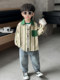 Boys' Long-Sleeved Shirts, Autumn 2025 New Style, Kidsren's Cardigan Shirts, Stylish Baby Spring and Autumn Striped Tops