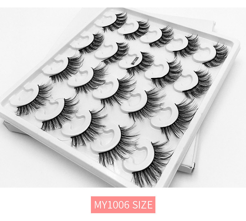 LOMO камера 10 pairs 8d mink hair natural curl thick false eyelashes