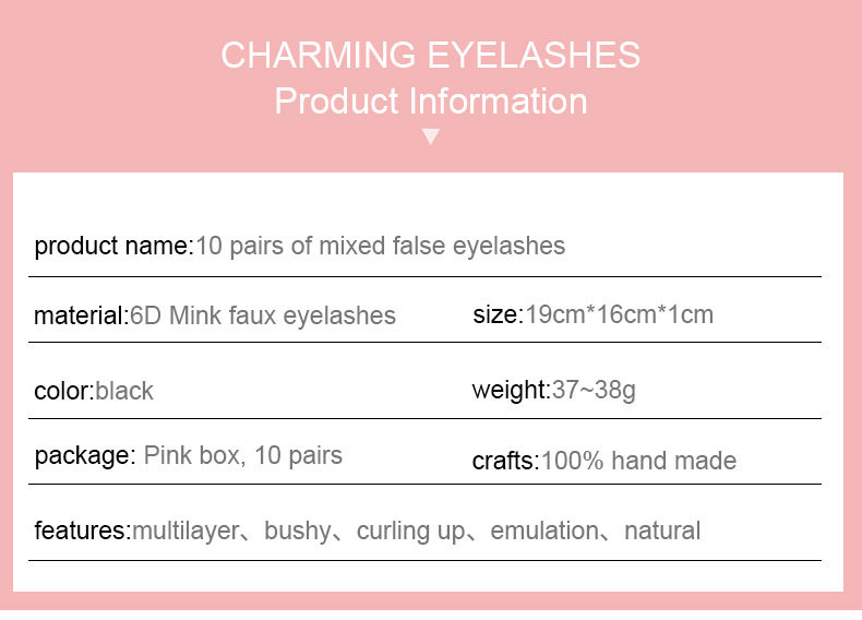 LOMO камера 10 pairs 8d mink hair natural curl thick false eyelashes