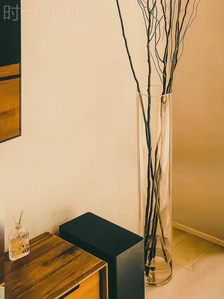 Dragon willow vase glass transparent ultra high 506080cm high in flower arrangement long branch dragon willow branches fresh branches high up body-Taobao