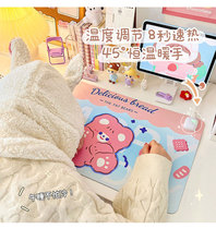 Cute heated mouse pad hand-warming desk pad winter office desktop oversized heating desk pad for girls with good looks