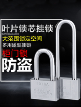 Extended padlock anti-theft door through the unlock head Home lock small lock mini imitation stainless steel lock Waterproof and rustproof