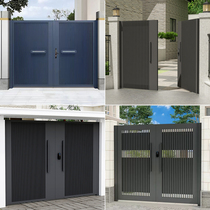 Aluminum alloy villa courtyard door self-built house outdoor single and double electric door iron community garden stainless steel country