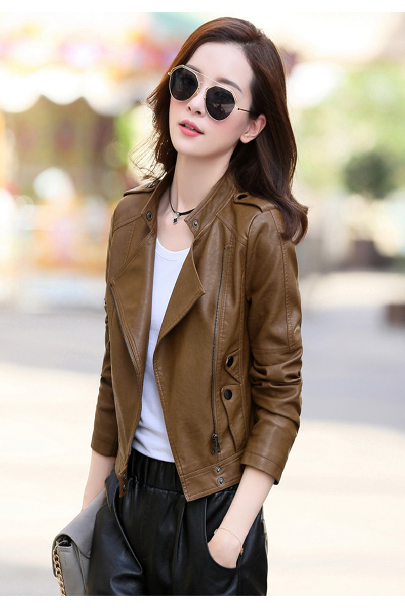kzOH Sheep Fur Costume Female Fashion Locomotive Short Short Jacket Fixed Skin coat