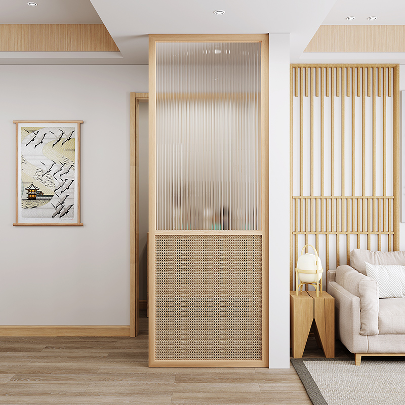 Japanese-style Changhong Glass Screen Divided Living Room Household Simple Access to the Bedroom Toilet Original Wooden Fuji