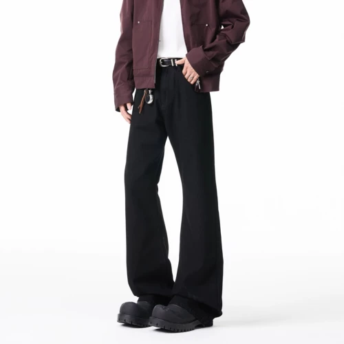 Черные джинсы Bootcut BWKA Paris для женщин и мужчин, весенние прямые брюки высокого класса с чистым кроем